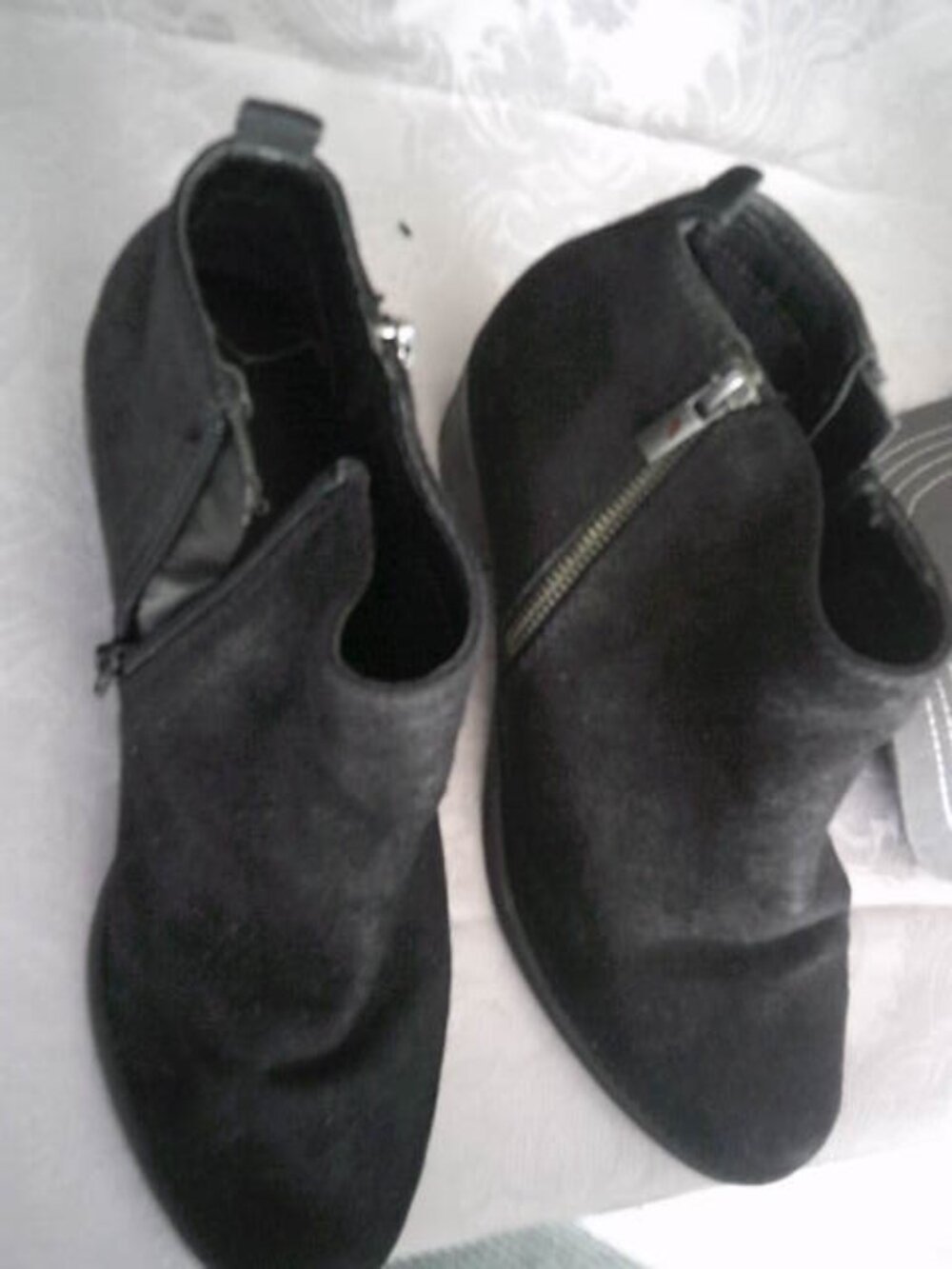 CARLOS BY CARLOS SANTANA BLACK SUEDE ANKLE BOOTS BOOTIES SIZE 8 SIDE ZIPPER 👩